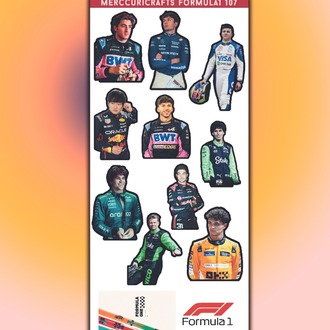 3'lü Sticker (36 adet) Formula1 Sticker Seti - Planner Ajanda