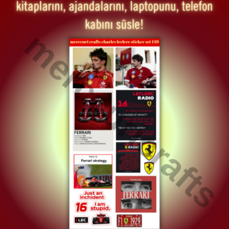 Charles Leclerc F1 Sticker Seti (34+ adet, Yüksek Kaliteli) - Defter, Ajanda