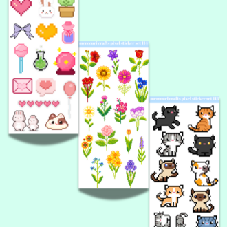 Pixel Sticker Set - 205+ Adet Çıkartma - Scrapbook, Ajanda