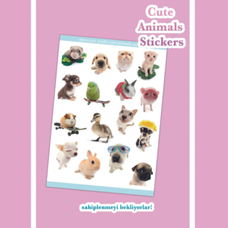 sevimli hayvan sticker seti (33 adet sticker) ikili meme komik ikili etiket defter scrapbooking