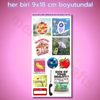 Liminal Sürreal Sticker Seti (34+ adet Yüksek Kaliteli) - Defter Ajanda, Laptop