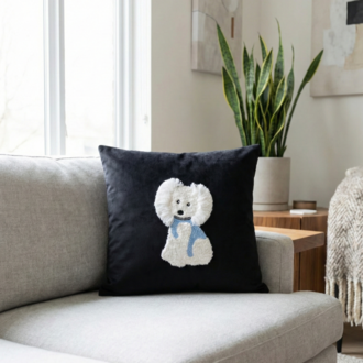 Fluffy Friend Kırlent Kılıfı Köpek Desenli