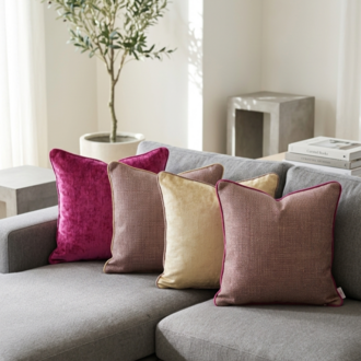 Fuchsia & Keten Dokuma Kırlent Kılıfı 2'li Set