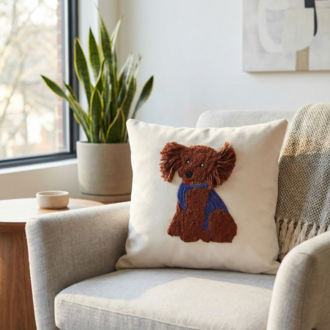 Brownie Hug Kırlent Kılıfı Köpek Desenli