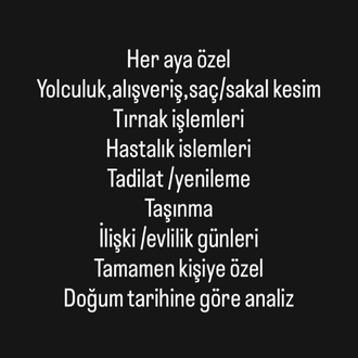 Kişiye özel aylık takvim