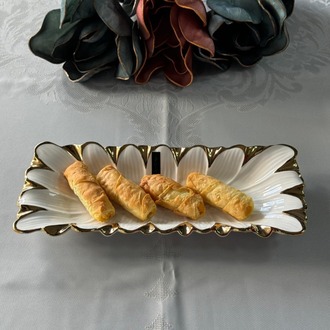 Flora Gold Dikdörtgen Sunum Tabak 32 Cm