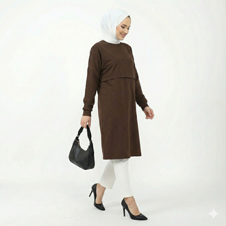 Oversize Tunik 100cm (Kahverengi)