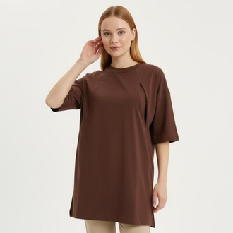 Oversize Pamuk Tişört (çikolata)