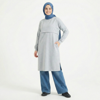 Oversize Tunik 100cm (Gri)