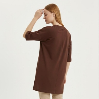 Oversize Pamuk Tişört (çikolata)
