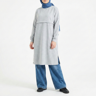 Oversize Tunik 100cm (Gri)