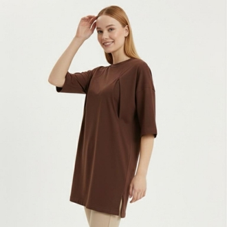 Oversize Pamuk Tişört (çikolata)