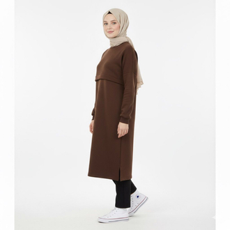 Oversize Tunik 100cm (Kahverengi)