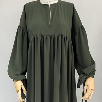 Haki Manşetli Abaya