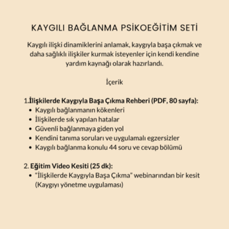 Kendine Yardım Psiko-eğitim Seti: Kaygılı Bağlanma