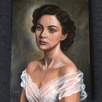 Güven | Yağlı boya portre | el yapımı özel portre tablo | 30x40 cm