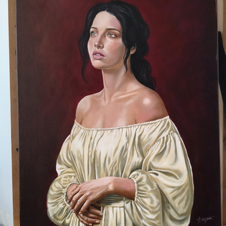 Umut | yağlı boya portre | el yapımı özel tasarım | 40x50 cm