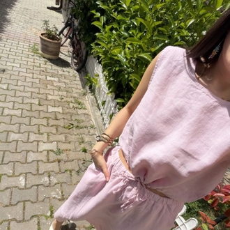keten etek ikili takım pembe 