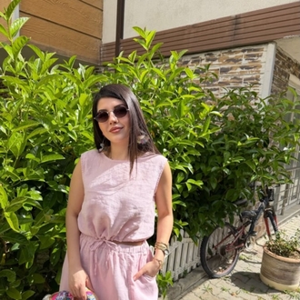 keten etek ikili takım pembe 