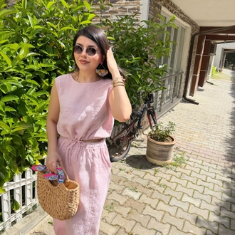 %100 ham keten takım pembe
