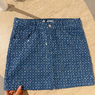 payetli kot etek indigo