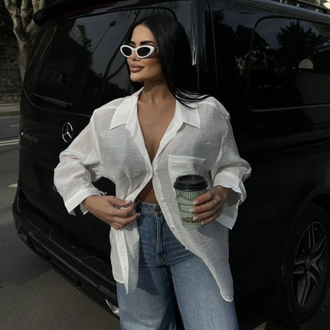 İnce Oversize Salaş Gömlek Cepli