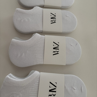 ZARA Beyaz Dikişsiz Cotton Patik Çorap - 12 Çift