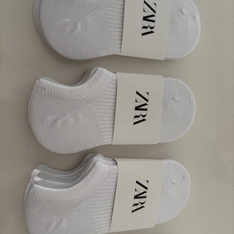 ZARA Beyaz Dikişsiz Cotton Patik Çorap - 12 Çift
