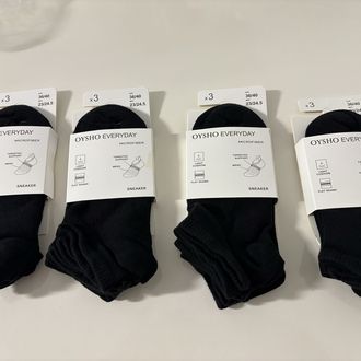 12 çift Dikişsiz Siyah Oysho Everyday Microfiber Sneaker 
