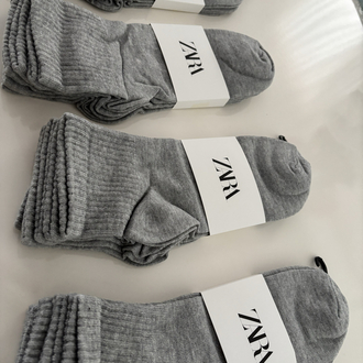 ZARA Gri Melanj Çorap - 12 Çift