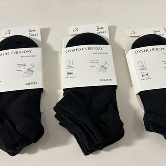 12 çift Dikişsiz Siyah Oysho Everyday Microfiber Sneaker 
