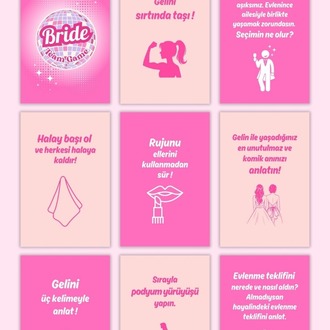 Bekarlığa Veda Partisi Kart Oyunu 71 Kart Bride To Be Sohbet ve Görev Soru Seti Gelin Nedime
