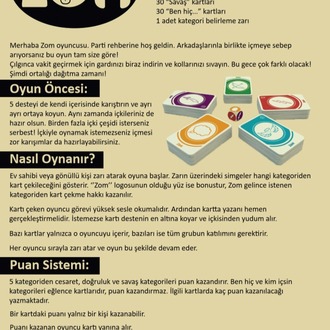 Zom Klasik Içki Oyunu Shot Oyunu Yılbaşı Oyunu 150 Kartlı Parti Oyunu Kutu Kart Oyunu