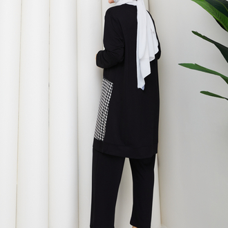 KP09 SİYAH KRİSTAL PANTALONLU TAKIM 