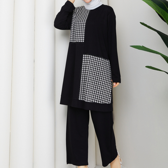 KP09 SİYAH KRİSTAL PANTALONLU TAKIM 