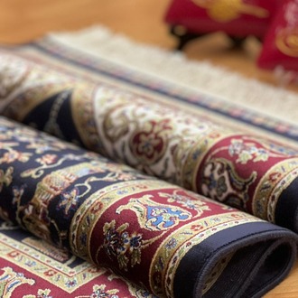 Mihraplı Ağaç Hayatı Desenli 70x120 CM İpek Seccade Lacivert