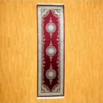 MEVLANA BAZAAR Üçlü Madalyon Motifli 90 x 300 İpek Yolluk