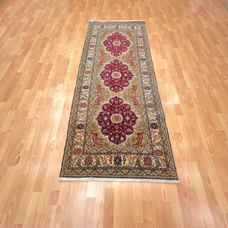 Kayseri Üçlü Şah Abbas Madalyon Motifli 218 x 90 El Dokuma Halı