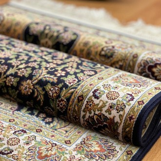 Mihrâb-ı Gülzâr Motifli 60x120 CM İpek Seccade Siyah