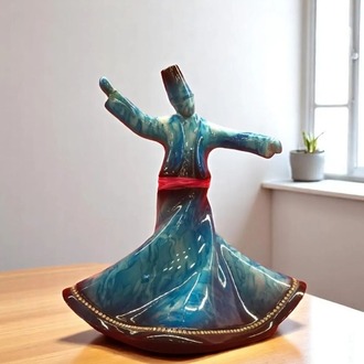 Dekoratif Semazen Biblo Turkuaz 22 CM