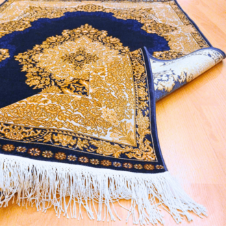 Elmas Motifli 90 x 150 CM İpek Halı Mavi