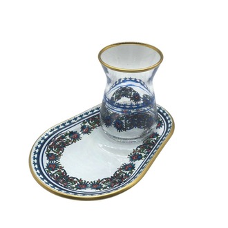Çini Desenli 2 Kişilik Sunum Çay Seti 