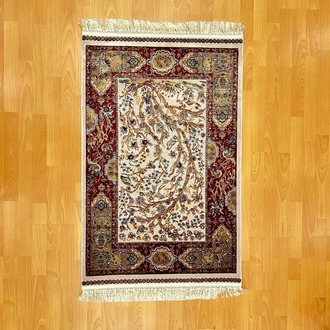 Hayat Ağacı Desenli 90 X150 cm İpek Halı Bordo