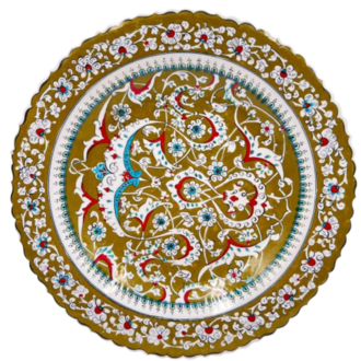 Otantik Motifli Dekoratif İznik Çini Tabak