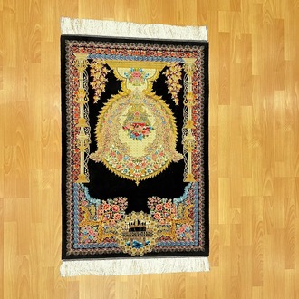 Osmanlı Tarzı Siyah İran İpek Seccade
