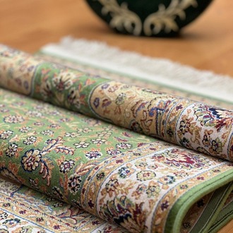 Mihrâb-ı Gülzâr Motifli 60x120 CM İpek Seccade Yeşil