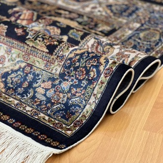 Şehname Motifli 80 X120 CM İpek Halı Siyah