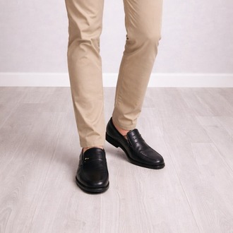 Erkek Siyah Deri Klasik Loafer Ayakkabı
