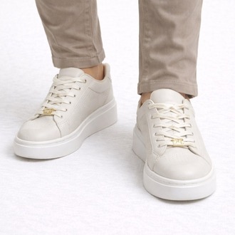 Kadın Krem Kalın Taban Günlük Sneaker Ayakkabı