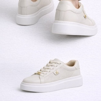 Kadın Krem Kalın Taban Günlük Sneaker Ayakkabı